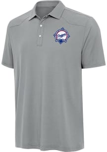 Antigua Los Angeles Dodgers Mens Ash Back to Back World Series Champions Western Short Sleeve Polo