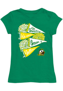 Vive La Fete Oregon Ducks Toddler Girls Green Lexie Short Sleeve T-Shirt