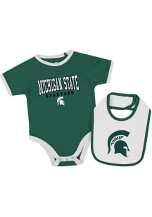 Colosseum Michigan State Spartans Baby Green Bingo Set One Piece with Bib