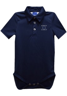 Vive La Fete Xavier Musketeers Baby Navy Blue Team Short Sleeve One Piece Polo