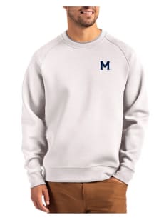 Cutter and Buck Michigan Wolverines Mens Grey Vault Roam Long Sleeve Crew Sweatshirt