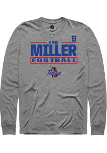 Mekhi Miller Tulsa Golden Hurricane Graphite Football NIL Stacked Box Long Sleeve Player T Shirt