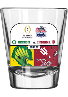 Indiana Hoosiers vs Oregon 2026 Peach Bowl Head to Head 2oz Shot Glass