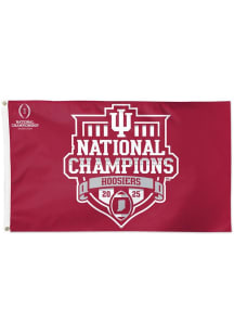 Indiana Hoosiers 2025 National Champs Deluxe Silk Screen Grommet Flag - Crimson