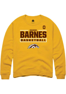 Sharod Barnes Western Michigan Broncos Mens Gold NIL Stacked Box Player Crew