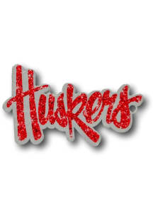 Nebraska Cornhuskers Glitter Script Magnet