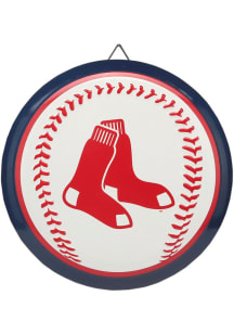 Boston Red Sox Round Baseball Metal Sign - Red