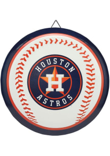 Houston Astros Round Baseball Metal Sign - White