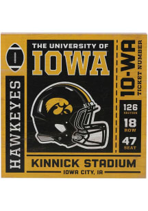 Iowa Hawkeyes Ticket Wood Sign - Yellow