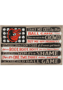 Baltimore Orioles Canvas Flag Wall Wall Art - Black