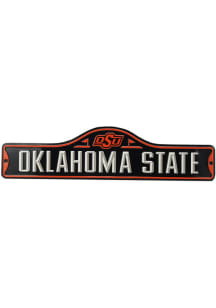 Oklahoma State Cowboys Metal Street Sign - Black