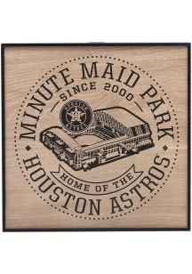 Houston Astros Stadium Framed Wood Wall Sign - Brown