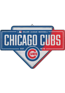 Chicago Cubs Base Wood Wall Sign - Blue
