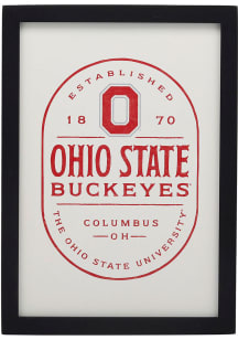 Ohio State Buckeyes Framed Wood Wall Sign - White
