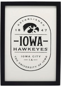 Iowa Hawkeyes Team Framed Wood Wall Sign - White