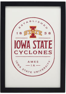 Iowa State Cyclones Framed Wood Wall Sign - White