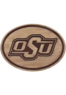 Oklahoma State Cowboys Logo Wood Wall Sign - Brown