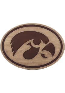 Iowa Hawkeyes Logo Wood Wall Sign - Brown