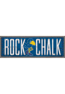 Kansas Jayhawks 24x8 Rock Chalk Embossed Metal Sign - Blue