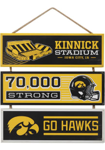 Iowa Hawkeyes Linked Sign - Black