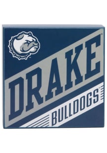 Drake Bulldogs Wood Block Sign - Blue