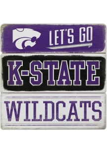 K-State Wildcats Planked Sign - Purple