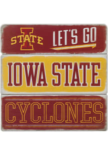 Iowa State Cyclones Planked Sign - Red