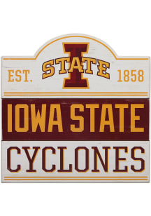 Iowa State Cyclones Planked Wood Sign - Red