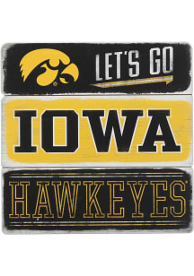 Iowa Hawkeyes Planked Sign - Black