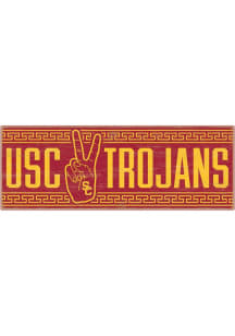 USC Trojans 28x10 Wood Sign - Red