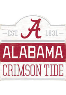 Alabama Crimson Tide 14x14 Bump Planked Wood Sign - Red