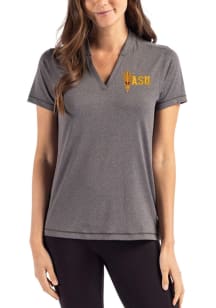 Cutter and Buck Arizona State Sun Devils Womens Black Forge Short Sleeve T-Shirt