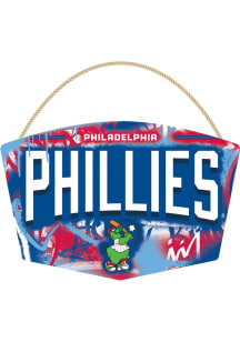 Philadelphia Phillies Hanging Wood Sign - Blue