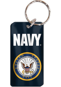 Navy Midshipmen Rectangle Logo Keychain - Navy Blue