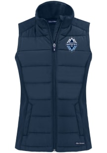Cutter and Buck Vancouver Whitecaps FC Womens Navy Blue Evoke Vest