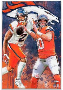 Denver Broncos Canvas Design Wall Art - Navy Blue