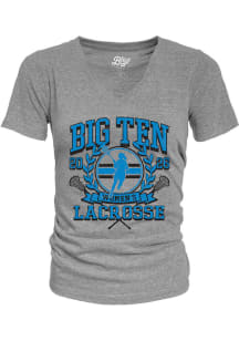 Blue 84 Big Ten Womens Grey 2026 Big Ten Women's Lacrosse Tournament Short Sleeve T-Shirt