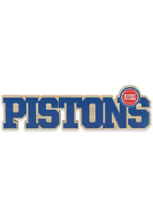 Detroit Pistons Wood Logo Sign - Blue