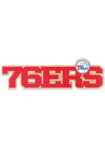 Philadelphia 76ers Wood Logo Sign - Red