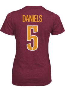 Jayden Daniels Washington Commanders Womens Burgundy Triblend Player T-Shirt