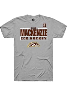 Tyler Mackenzie Western Michigan Broncos Grey NIL Stacked Box Short Sleeve Player T Shirt