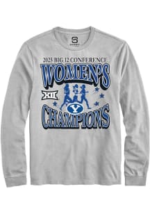 Summit Sportswear BYU Cougars Ash 2025 Big 12 Womens Cross Country Champions No. 1 Long Sleeve T S..