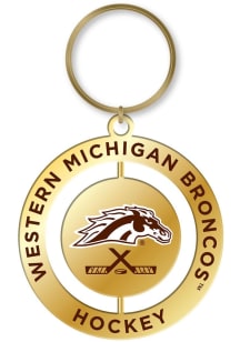 Western Michigan Broncos Hockey Spinner Keychain - Brown