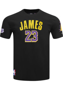 LeBron James Los Angeles Lakers Black Classic Player Mash Up Short Sleeve Fashion Player T Shirt