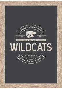K-State Wildcats Rustic Framed Sign - Grey