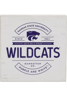 K-State Wildcats Deep Wood Block Sign - Purple