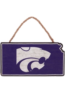 K-State Wildcats Hanging Wood Sign - Purple