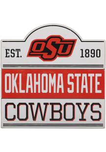 Oklahoma State Cowboys Planked Wood Sign - Orange
