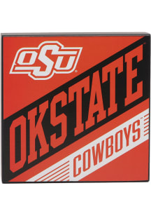 Oklahoma State Cowboys Deep Wood Block Sign - Orange