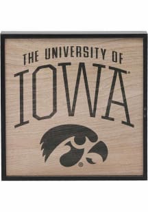 Iowa Hawkeyes Deep Wood Block Sign - Black